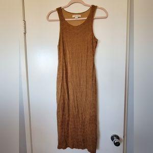 Brown Suede Long Dress